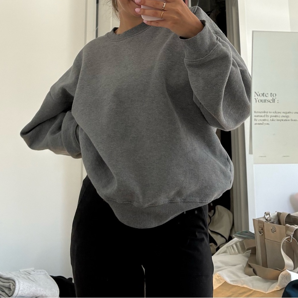 Aritzia Gray Crew Neck Sweater
